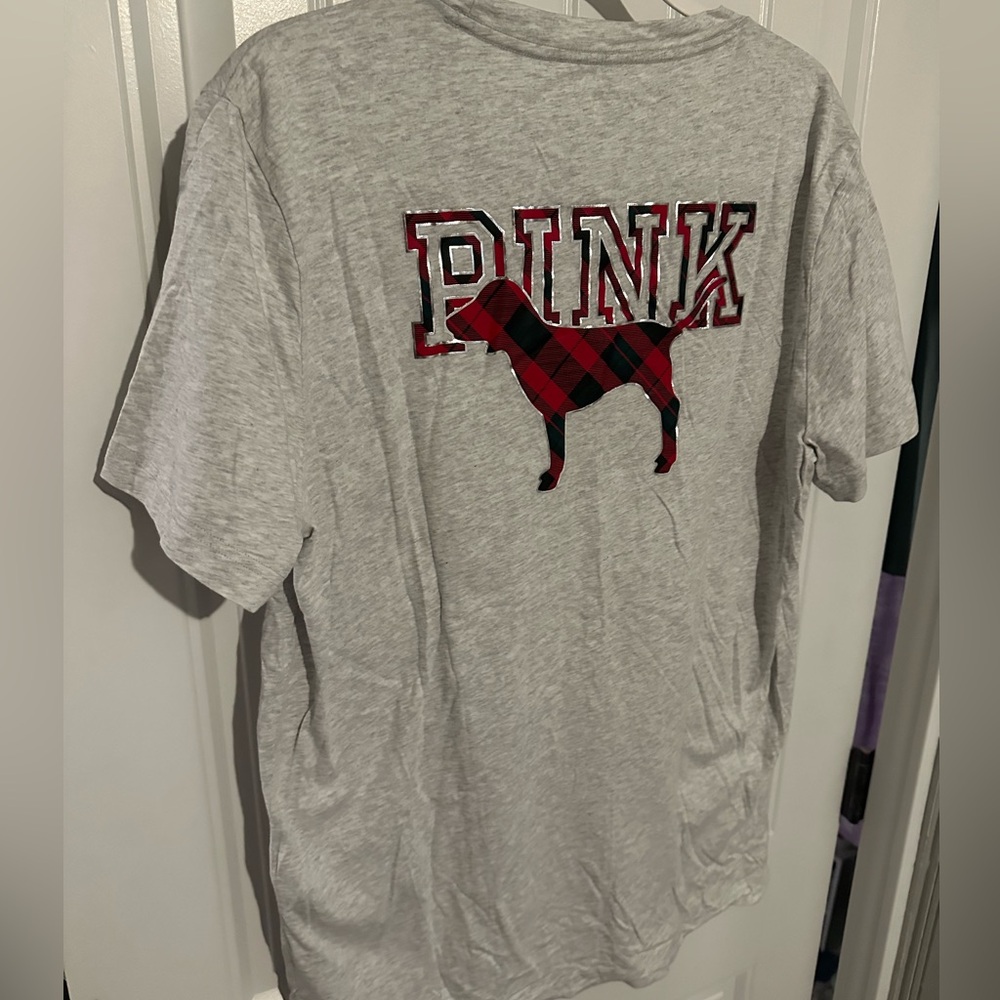 Victoria’s Secret Pink Pocket Plaid T-shirt
